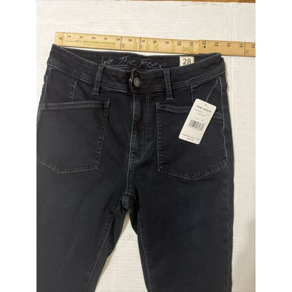 We the Free People Ivy Denim Released Raw Hem Skinny Jean Waist Size 28 $98 NWT - Picture 7 of 15